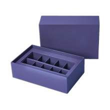 Purple color paper card divided cardboard storage boxes customized macaron box wholesale